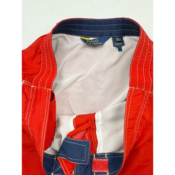 POLO RALPH LAUREN Swim Trunks Size XL Mens Lined Cargo Pocket Navy Pony Red - Picture 5 of 10